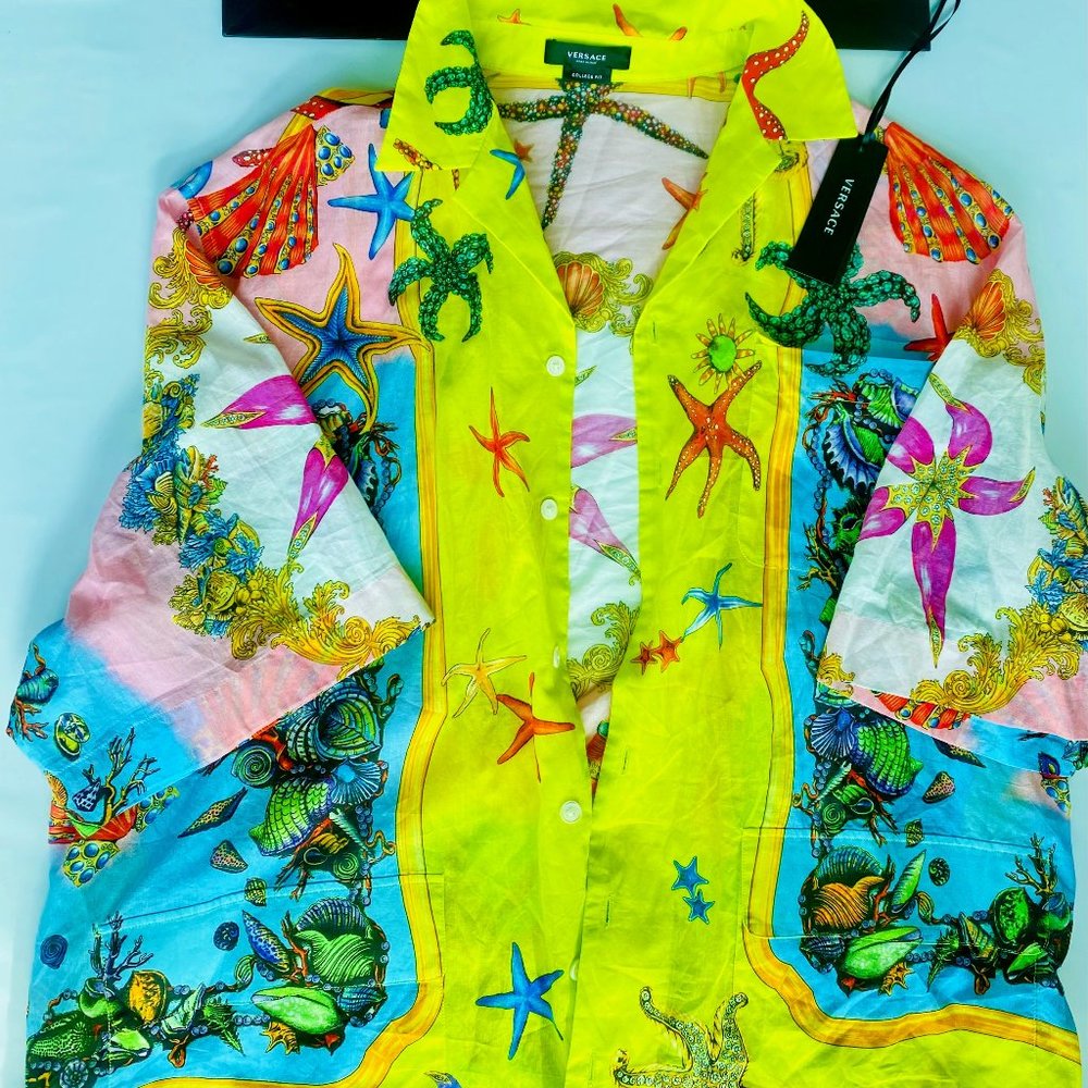 TRÉSOR DE LA MER PRINT COTTON SHIRT